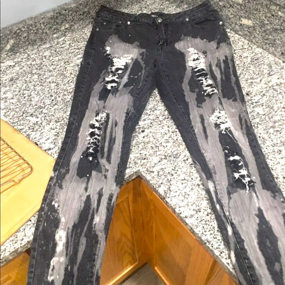 Sparkly distressed ZD skinny jeans, size 14